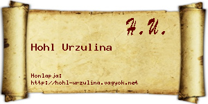 Hohl Urzulina névjegykártya